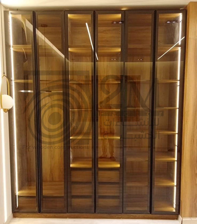 دريسنج MDF بزجاج فاميه وإضاءة داخلية